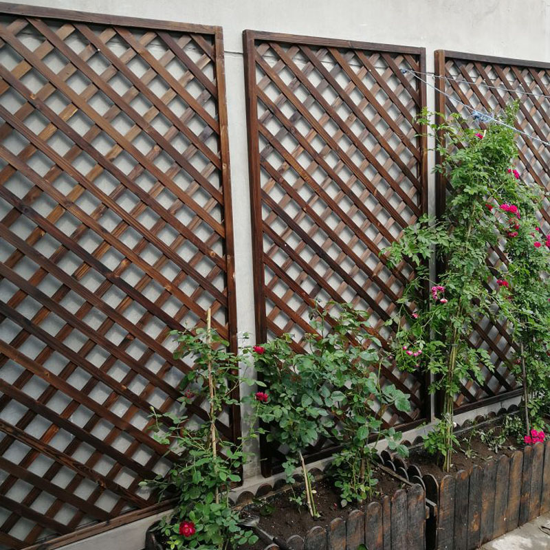 防腐木栅栏围栏户外庭院花格围墙篱笆护栏杆室内阳台网格爬藤花架