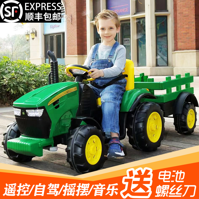 儿童电动玩具车手扶拖拉机可坐3岁以上越野车免安装顺丰包邮