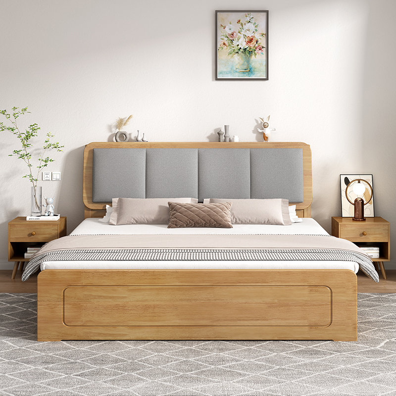 直销全实木液压高箱床北欧箱体1.5米收纳床现代简约1.8米双人床储