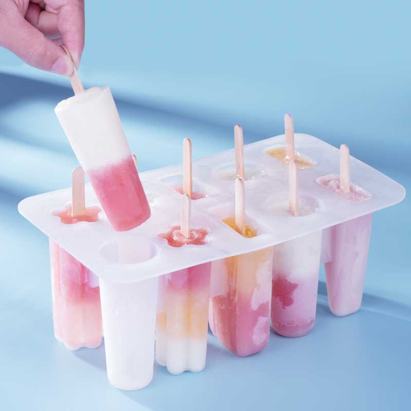 做冰淇淋雪糕模具家用儿童硅胶带盖自制老冰棒棍的模具磨具