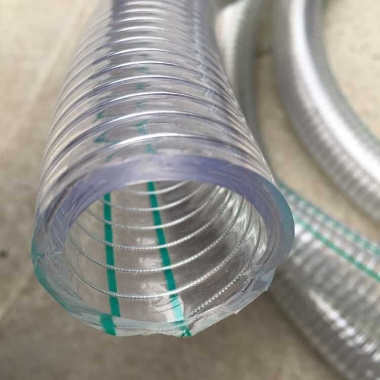 钢丝水管透明硅胶抽油防冻软管加厚1寸1.2寸1.5寸2寸输油管透明钢
