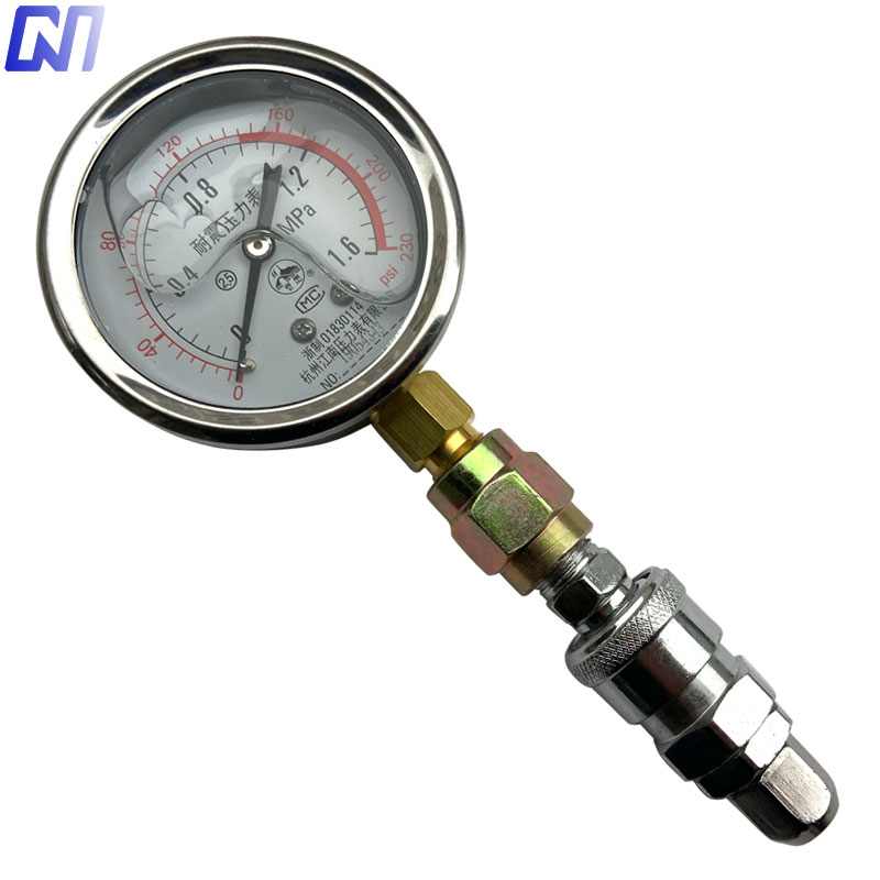气泵空压机立式径向指针压力表接头配件气压表空气耐震充气1.6MPA