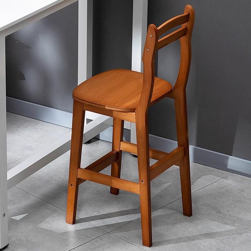 吧台椅高脚凳家用收银前台酒吧餐厅椅子客厅厨房实木现代简约靠背