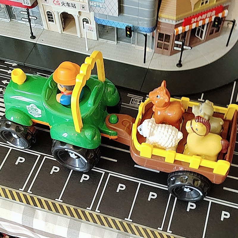 欢乐拖拉机玩具车翻斗车儿童农夫车大号电动汽车女男孩农场运输车