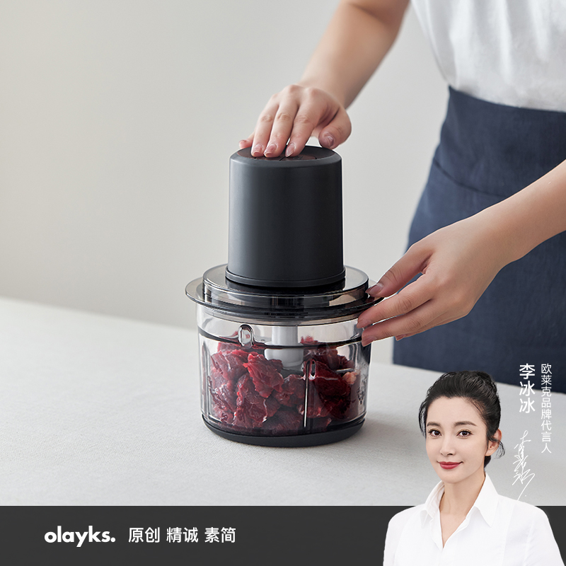 olayks绞肉机家用电动小型全自动多功能料理打肉搅拌饺搅馅碎菜器
