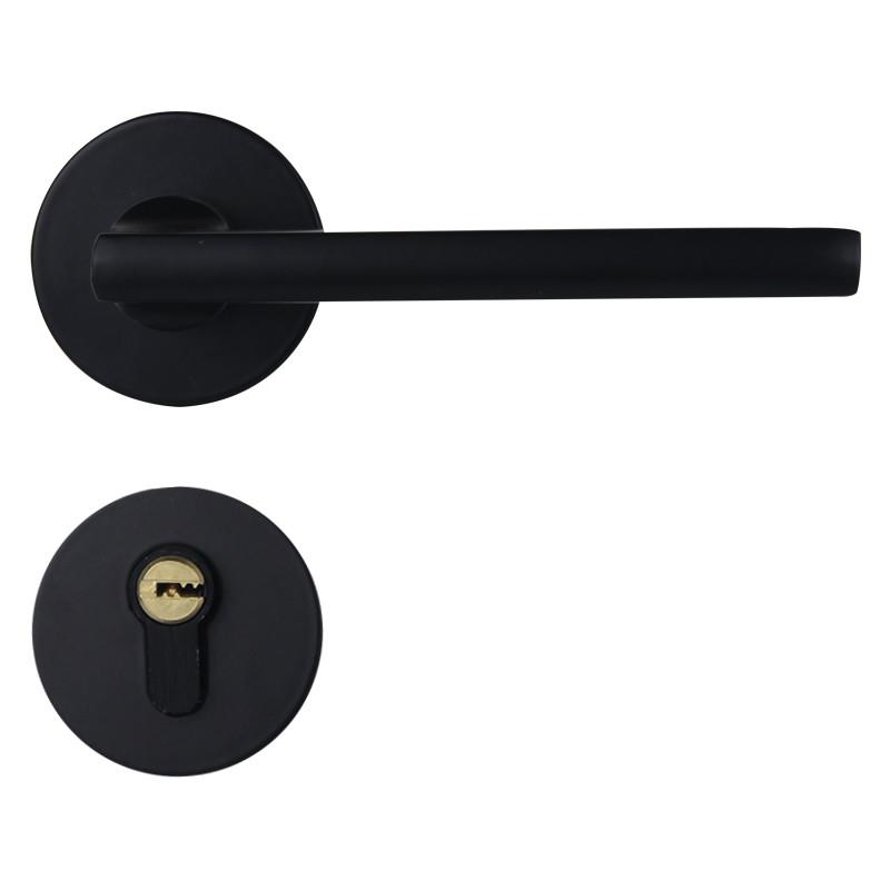 通用型家用锁具磁吸房门锁室内门锁分体锁卫生间黑色卧室锁木门锁