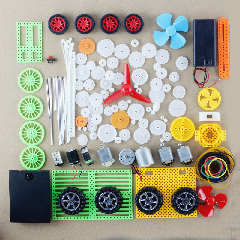塑料齿轮配件大全润滑油玩具 塑胶传动压脚电机玩具车组合 车轮轴