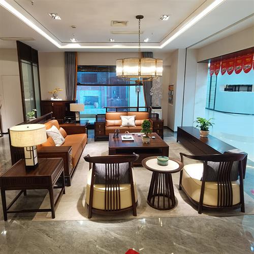 新中式沙发组合现代简约大户型禅意客厅全实木高端家具胡桃木定制