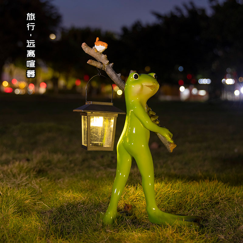 花园太阳能灯青蛙摆件创意动物别墅庭院幼儿园草坪装饰户外景观灯