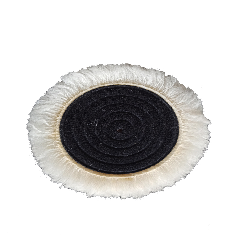 2寸3寸超细羊毛球漆面抛光工具黑色粘扣式羊毛轮 羊毛线抛光盘垫