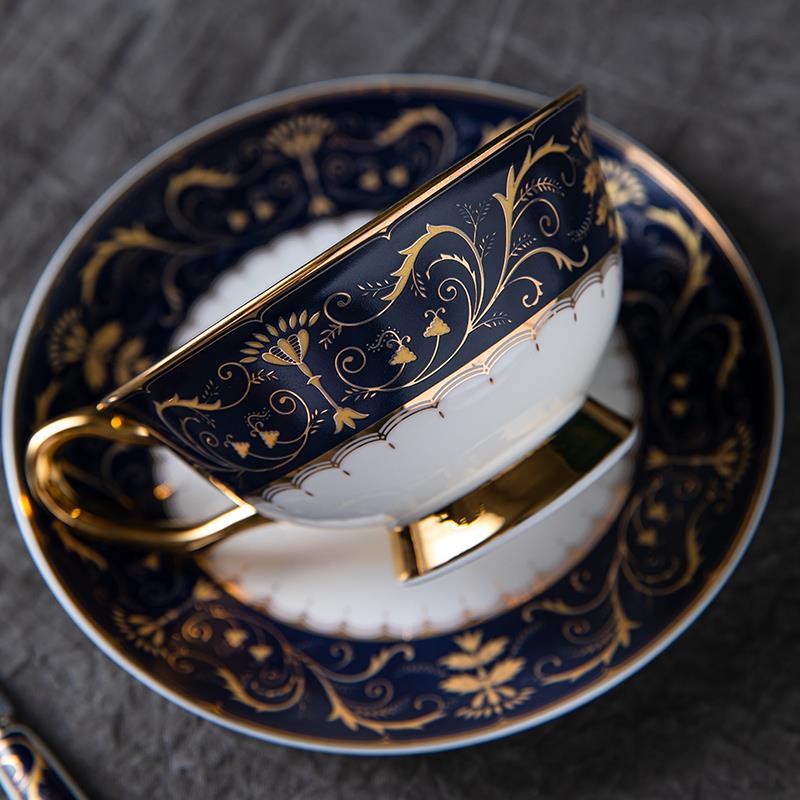 复古骨瓷欧式咖啡杯子套装陶瓷杯碟高颜值高档精致下午茶茶具茶杯