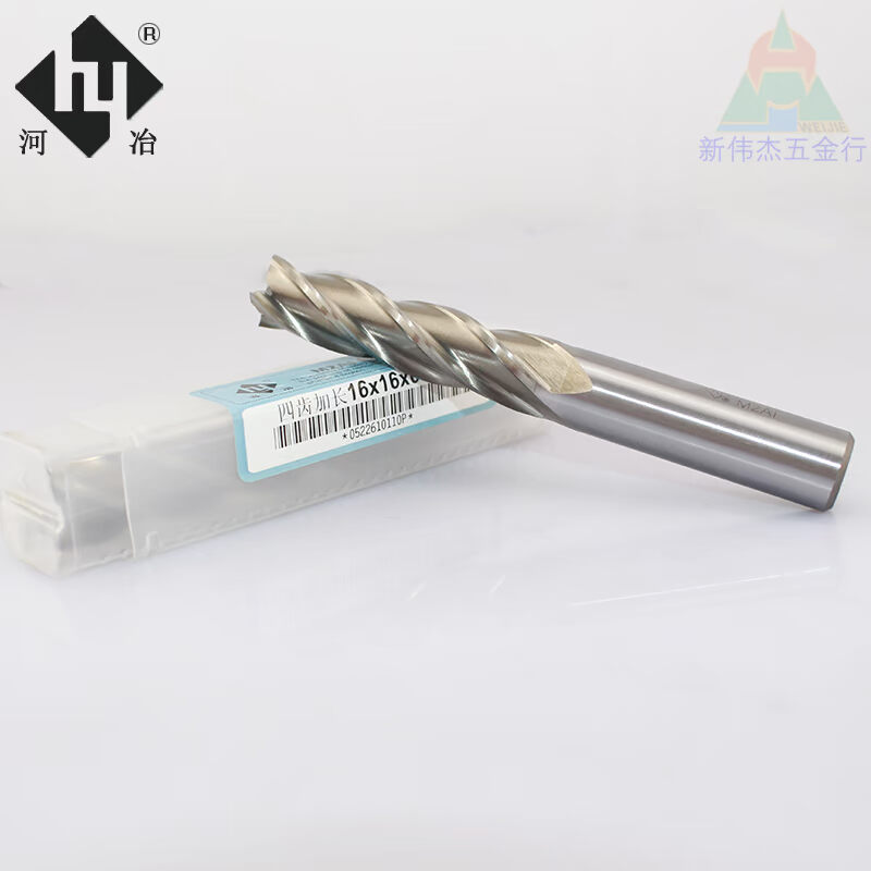 。河冶 超硬白钢立铣刀加长4齿4刃M2AI含铝高速钢3.0 25 10MM4F