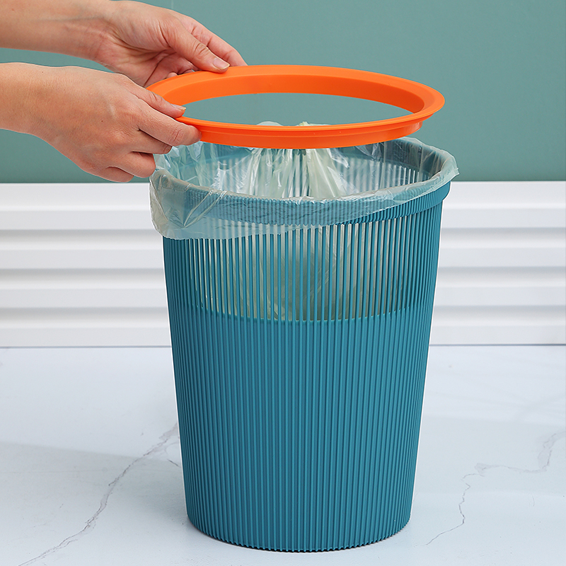 简约家用塑料垃圾桶无盖带压圈纸篓欧式厨房客厅卧室卫生间收纳桶