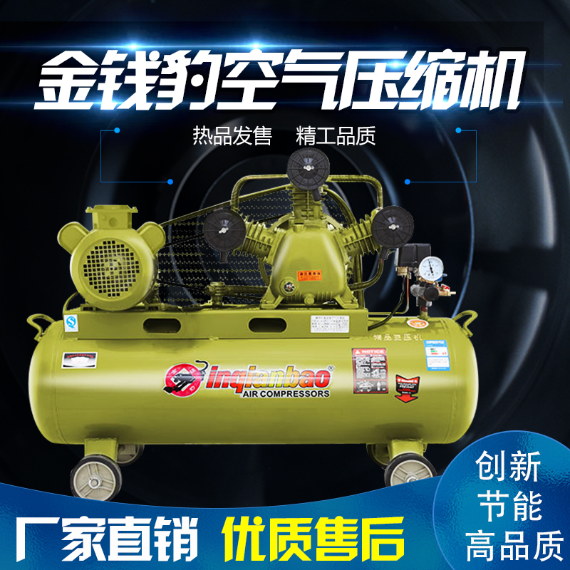 金钱豹气泵空压机工业级大型380v木工喷漆汽修打气泵空气压缩机