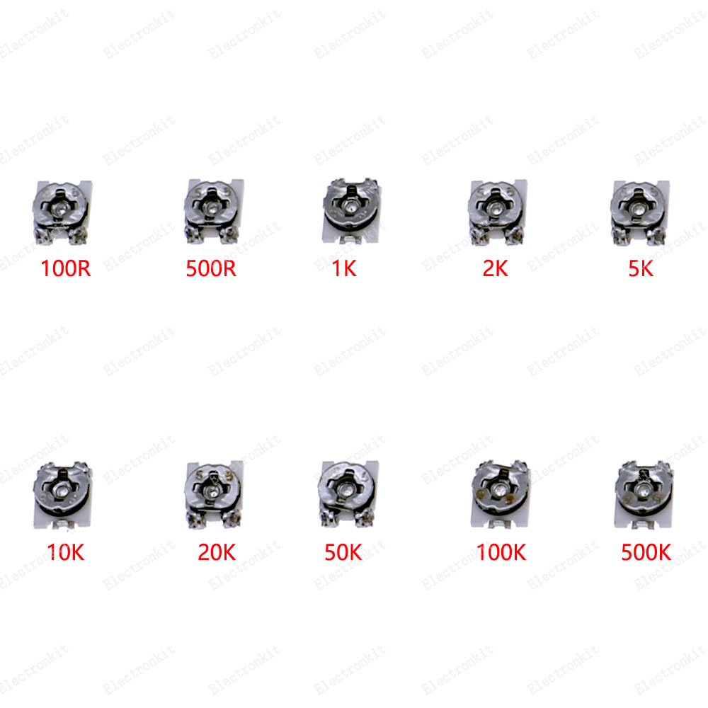100个10种规格 3x3微型电位器(100R-500K)可变SMD贴片可调电阻