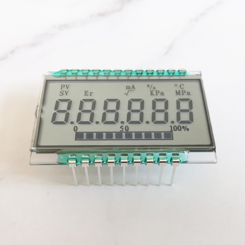 大连奇耘-40度超低温6位8字段码LCD液晶屏GD46532带温度压力符号