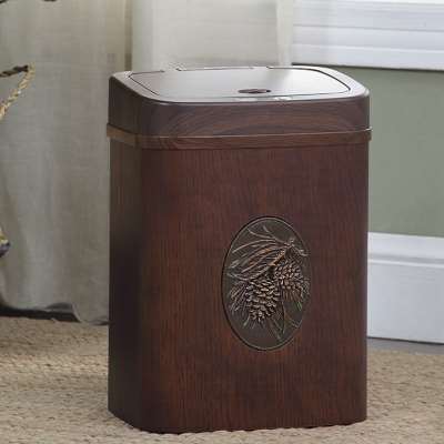 创意智能感应垃圾桶家用客厅卧室厨房卫生间自动带盖电动大号木质
