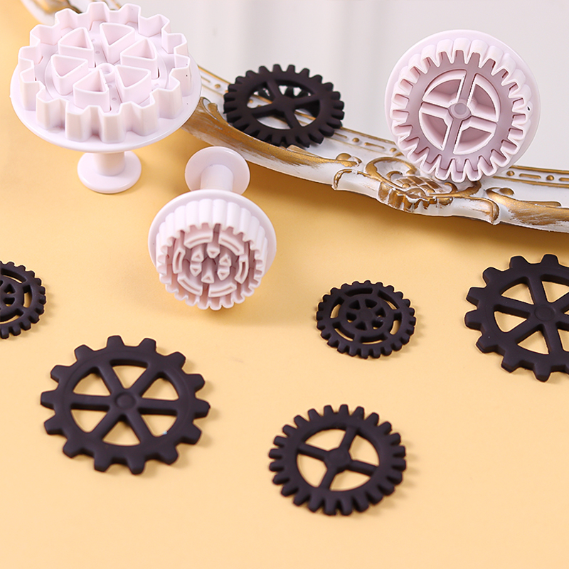 机械齿轮烘焙模具3D弹簧按压立体饼干切模蛋糕创意压花diy翻糖模
