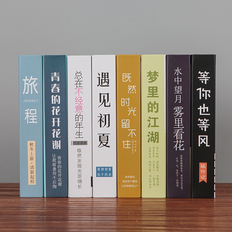 新中式文艺中文创意假书仿真书装饰书北欧摆件道具书柜书模新书房