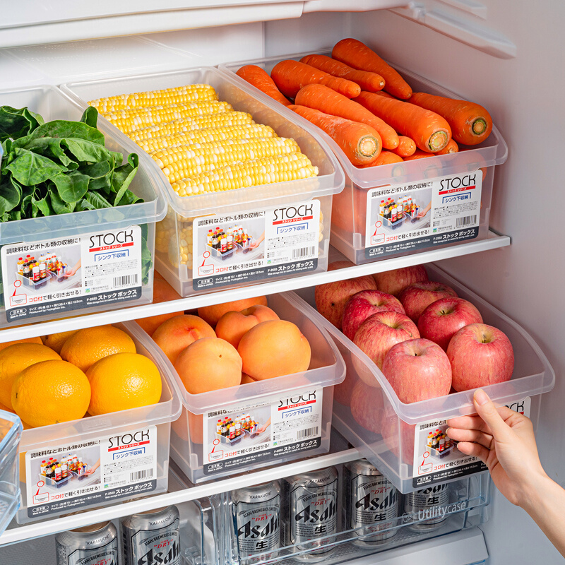 日本进口冰箱收纳盒透明抽屉式食品级鸡蛋盒蔬菜专用整理盒储物盒