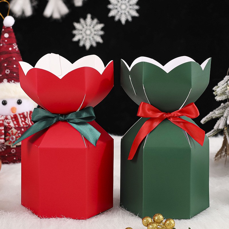 平安夜苹果礼盒圣诞节小礼物装饰儿童礼品袋糖果盒子平安果包装盒