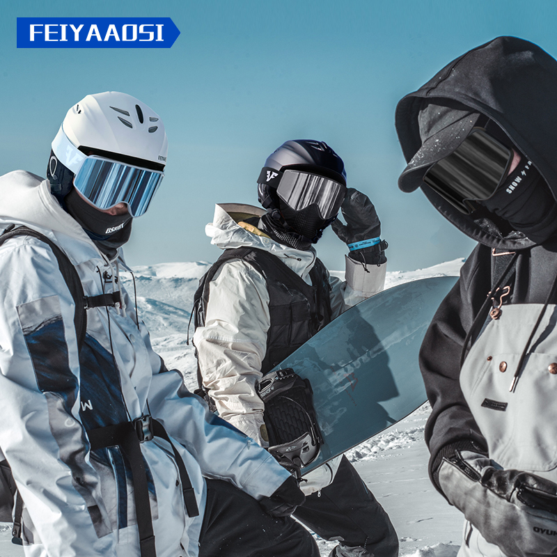 单板滑雪头盔男雪盔眼镜一体式专业护具滑雪帽盔全盔装备套装全套