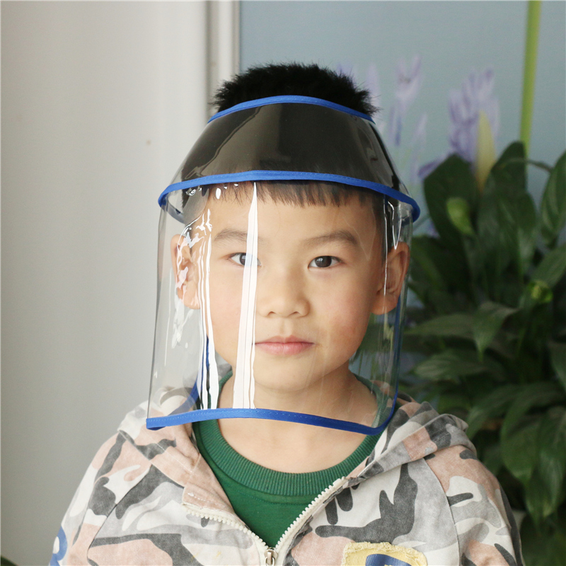 儿童防护面罩透明防飞沫帽子头罩可拆卸折叠隔离防唾液渔夫帽面罩