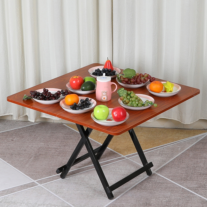 手提折叠桌餐桌家用吃饭桌子矮简易出租房小方桌正方形户外便携式