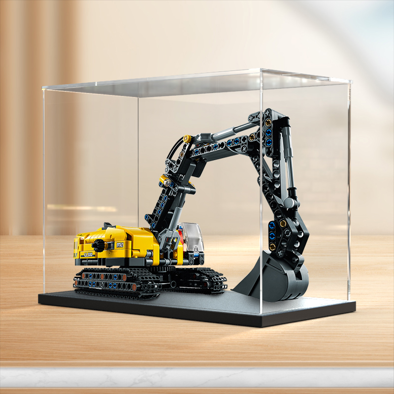 适用乐高42121 重型挖掘机拼装模型玩具透明展示盒亚克力防尘盒