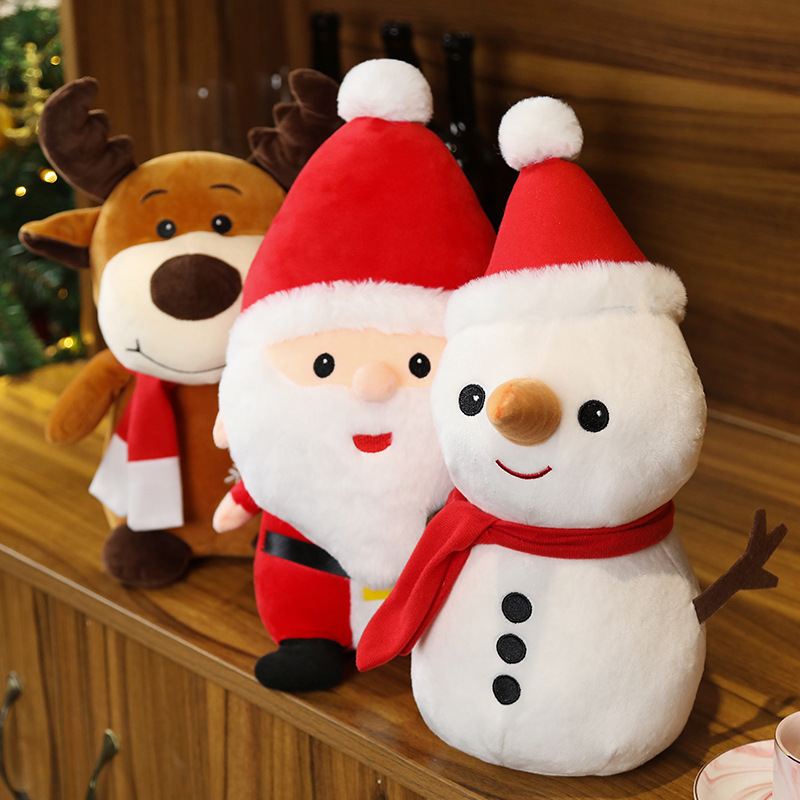 圣诞节装饰品圣诞老人玩偶圣诞雪人木偶圣诞树周边装扮配件公仔