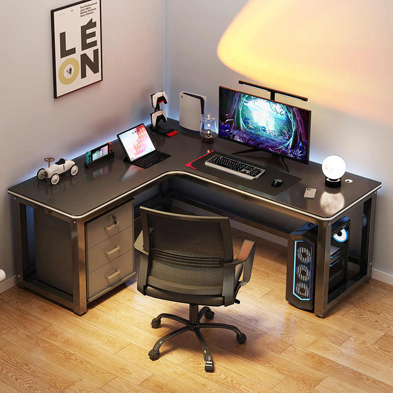 转角电脑桌台式家用书桌L型办公桌简约现代卧室拐角学习写字桌子
