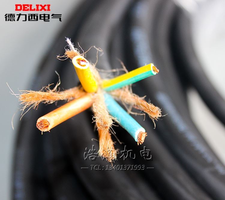 网红。电线电缆耐油YZ2/3/4/5芯1/1.5/2.5/4/6平方三相四线软橡胶