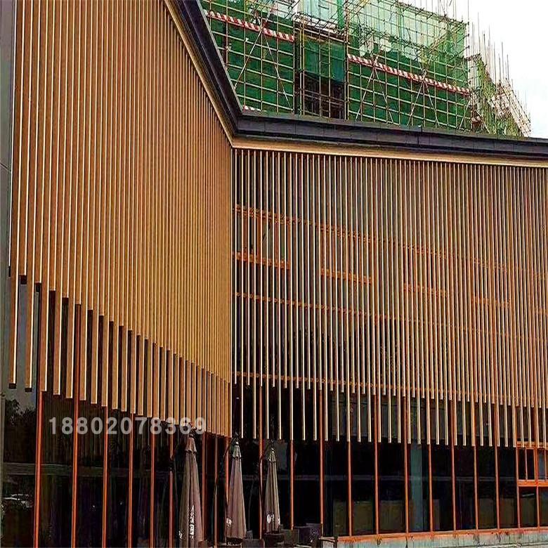 广东铝方通定做规格矩型铝方管封口铝型材木纹铝方管隔断招牌幕墙