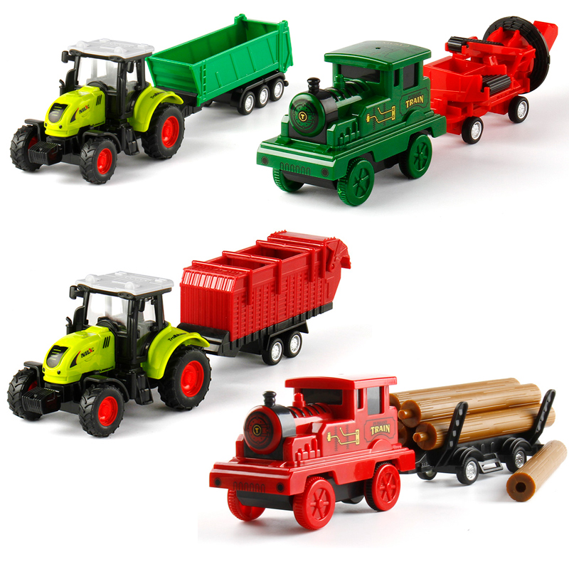 拖拉机男孩仿真收割机农夫车拖拉机玩具车工程车拖车模型儿童玩具