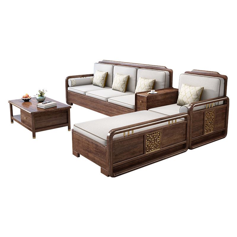 极速新中式全实木沙发组合客厅家具现代简约轻奢胡桃木沙发套装M2