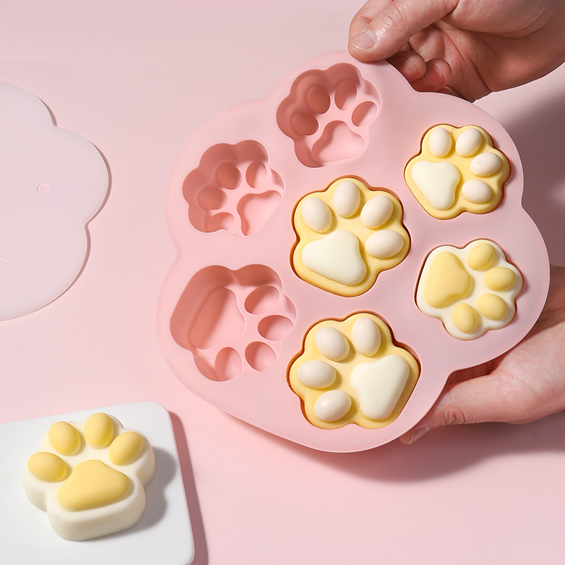 宝宝辅食蒸糕模具婴儿可蒸食品级硅胶耐高温钵仔糕猫爪蜡瓶糖工具