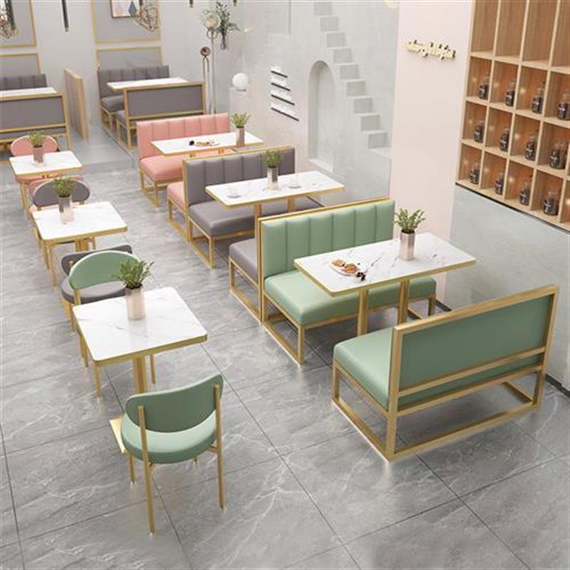 网红清新甜品奶茶店西餐厅咖啡厅火锅店酒吧饭厅卡座沙发桌椅组合