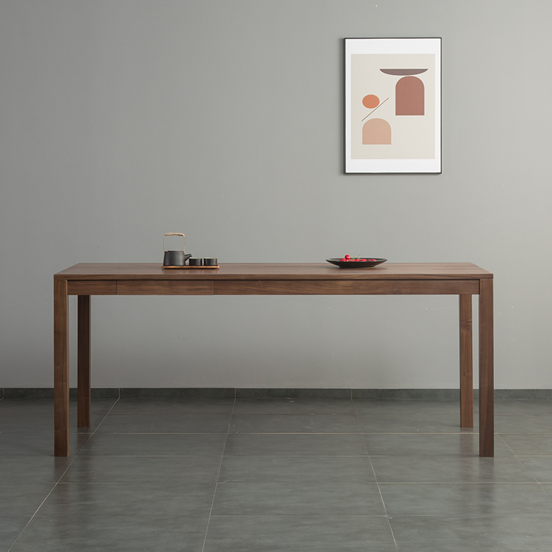 北欧实木餐桌现代简约书桌日式黑胡桃木原木工作台桌子白橡办公桌