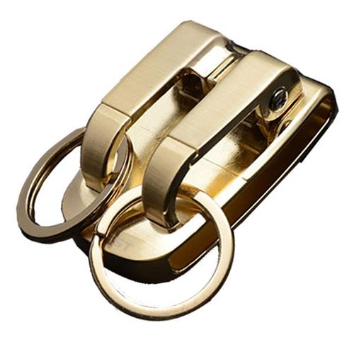 金属双环腰带钥匙扣 男士腰挂穿皮带汽车钥匙扣 创意安全锁匙扣