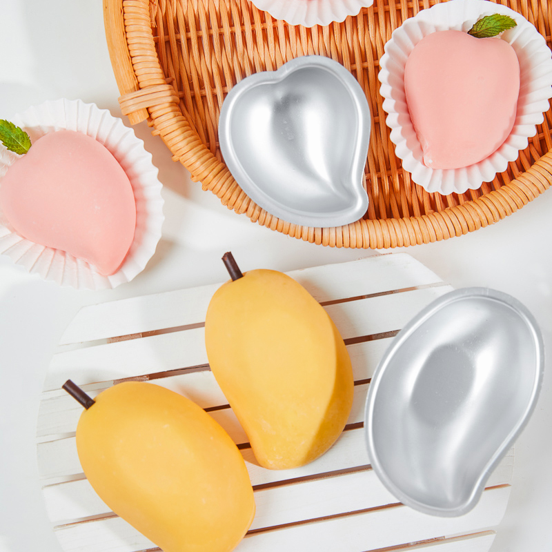 雪媚娘芒果模具烘焙甜点桃子形状青团磨具大幅印具糯米果圆碗工具
