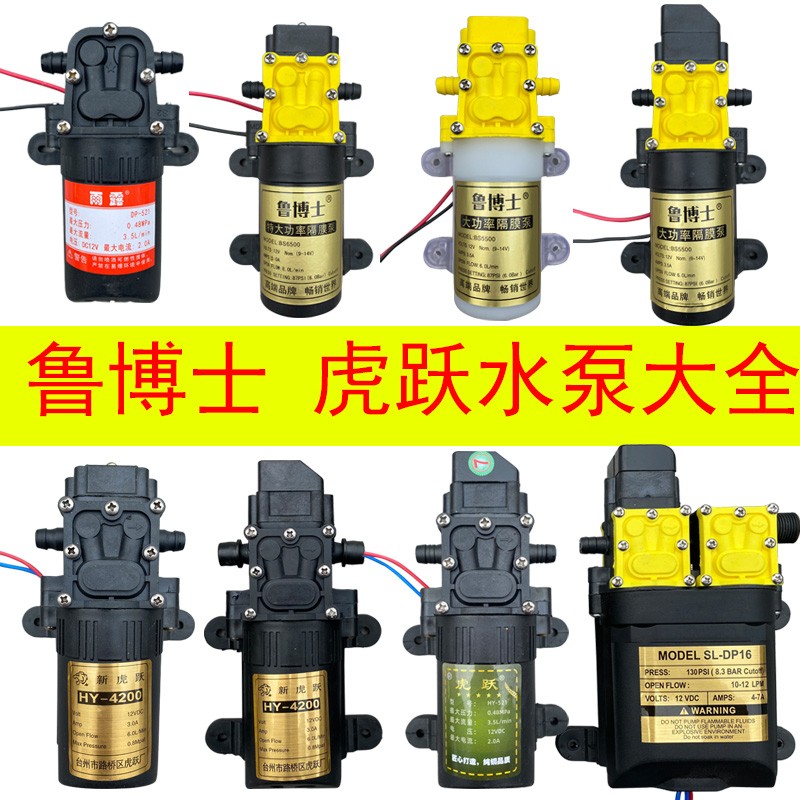 电动喷雾器高压泵12v电机马达配件大全通用打药机大功率双核水泵