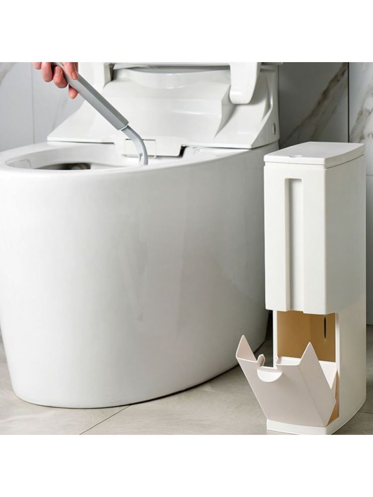 日式家用夹缝垃圾筒马桶刷有盖便捷窄型小号厕所纸篓卫生间垃圾桶