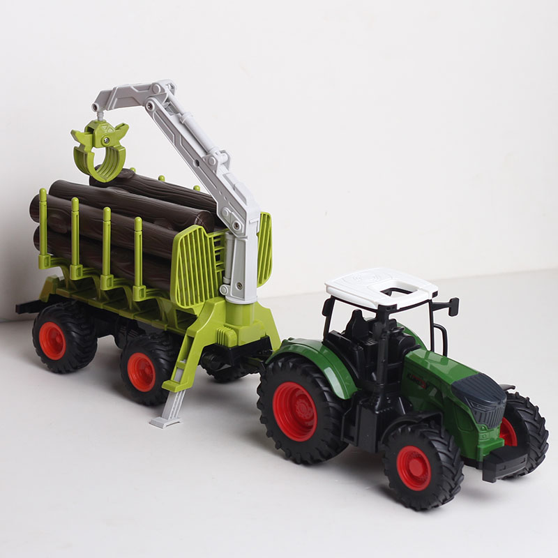 男孩大号木材运输车儿童起重机吊车装卸工程车宝宝拖拉机玩具车