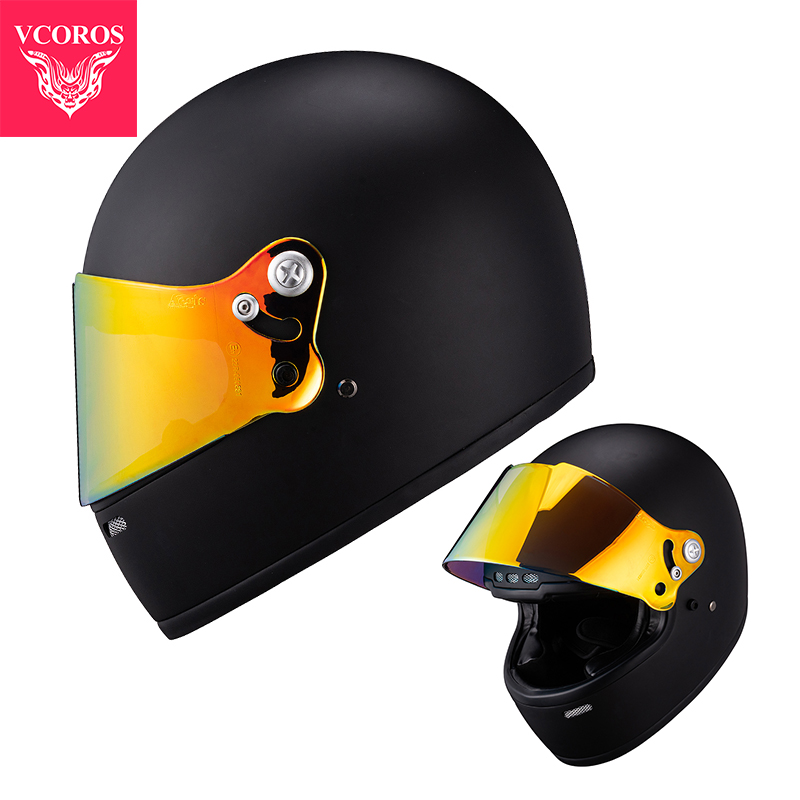 新意大利VCOROS摩托车头盔男复古哈雷机车全盔玻璃钢材质个性头盔