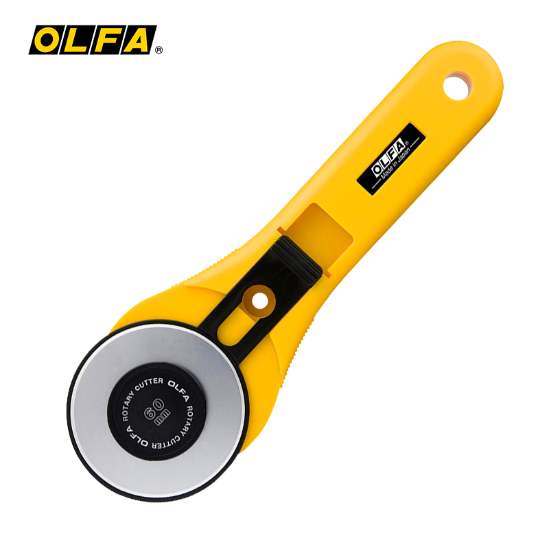 日本OLFA安全型60mm滚刀 轮转式割拼布刀滚刀RTY-3/G缝纫设计切割