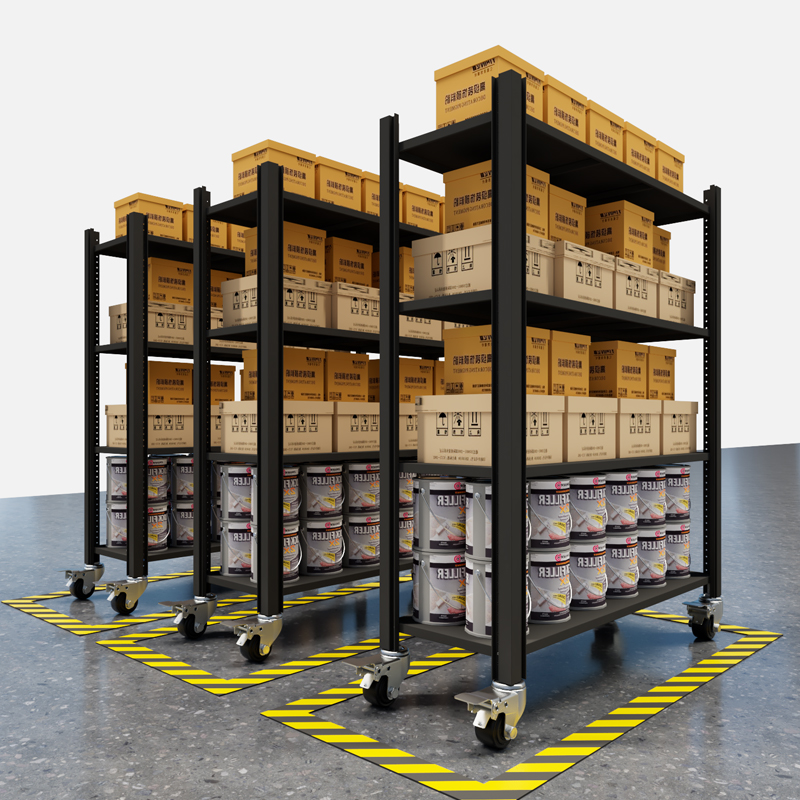 仓库仓储货架带轮万向可移动置物架多层家用重型可调节加宽储物架