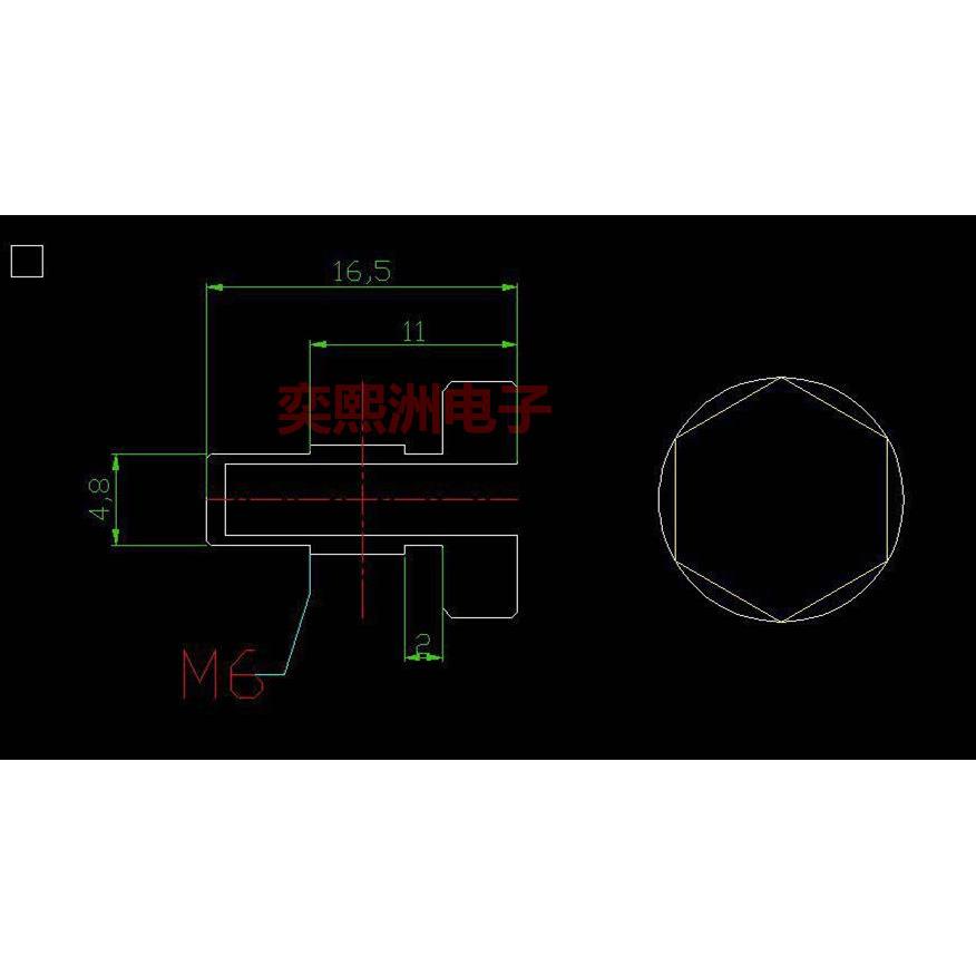 M6螺纹探头 六角螺丝6MM NTC热敏电阻 温度传感器10K B3950 1米长