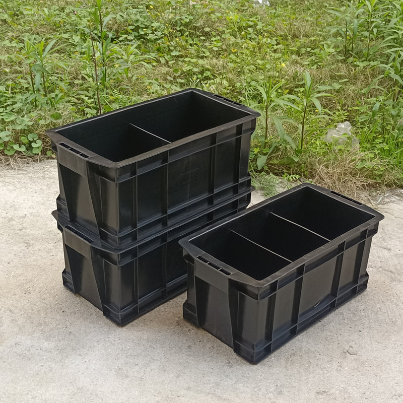 加厚长方形塑料收纳箱带盖五金零件盒小号黑色工具箱不是防静电箱