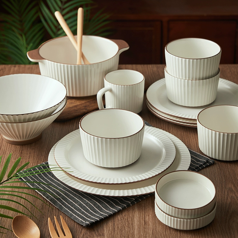 稻森碗组合家用陶瓷碗加厚防烫高级白色精致新款大汤碗餐具搭配