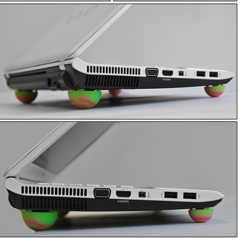 笔记本电脑散热球脚垫散热器硅胶便携防滑器垫高架托15.6英寸17.3支架14底座13.3游戏本倾斜四个半球